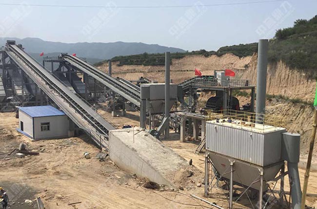 日產(chǎn)1000方砂石生產(chǎn)線現(xiàn)場(chǎng)