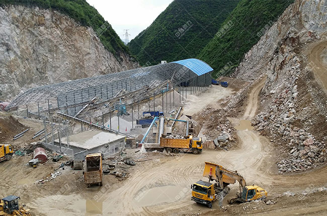 貴州六盤水立志砂石公司時產(chǎn)800噸砂石生產(chǎn)線展示圖3