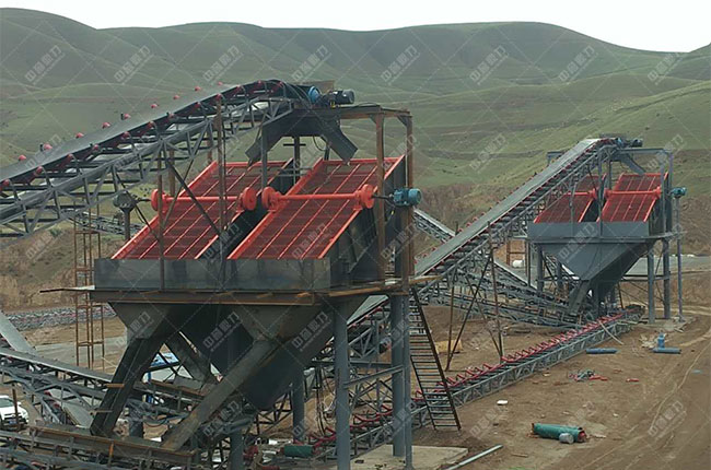 寧夏固原石料廠時產500噸骨料生產線現場案例展示5